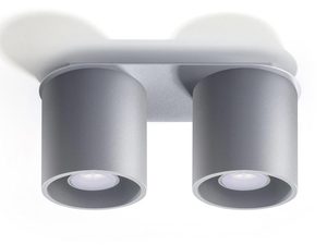 Miniaturka 7 - Nowoczesny plafon LED z dwoma źródłami światła w szarym kolorze