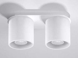 Miniaturka 13 - Nowoczesny plafon LED z dwoma źródłami światła w białym kolorze