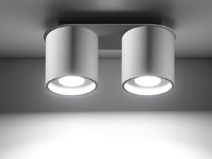 Miniaturka 14 - Podwójny biały plafon LED o cylindrycznej formie do sufitów