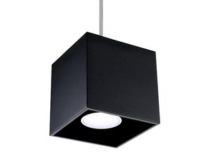 Miniaturka 6 - Lampa wisząca LED z czarnym sześciennym kloszem do wnętrz loftowych