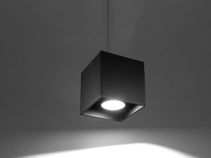 Miniaturka 8 - Czarna lampa wisząca LED z białym wnętrzem do salonu lub kuchni