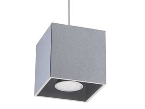 Miniaturka 21 - Lampa wisząca LED w szarym kloszu sześciennym do jadalni