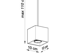 Miniaturka 19 - Rysunek techniczny pojedynczej lampy wiszącej LED