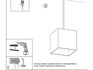 Miniaturka 20 - Rysunek techniczny pojedynczej lampy wiszącej LED