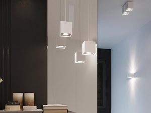 Miniaturka 17 - Nowoczesne oświetlenie sufitowe LED z wiszącymi lampami kostkami