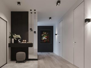 Miniaturka 5 - Przedpokój z minimalistycznym oświetleniem sufitowym LED