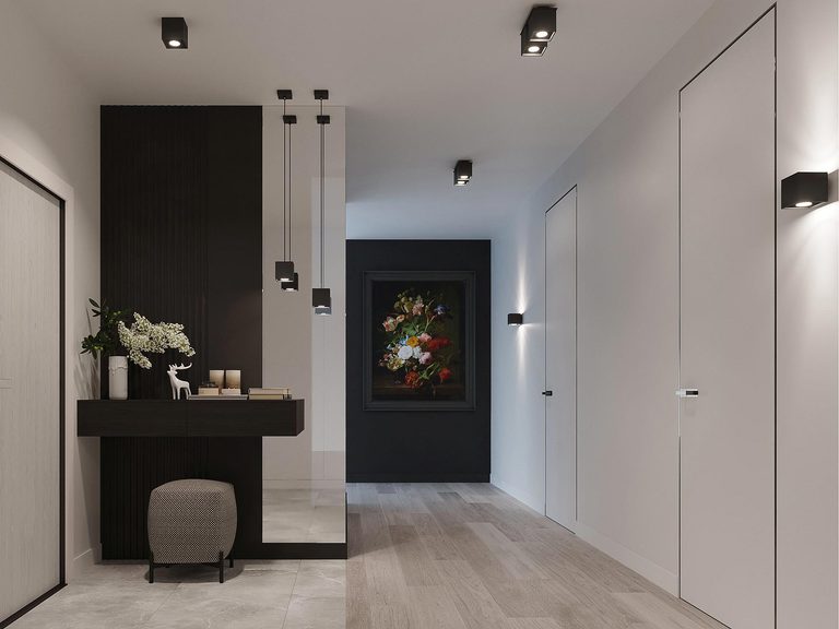 Nowoczesny hol w stylu modern minimal