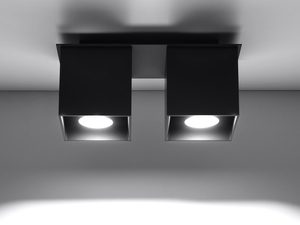 Miniaturka 2 - Dwa reflektory LED w czarnym wykończeniu na suficie nowoczesnym