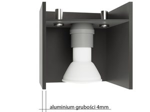 Miniaturka 3 - Zbliżenie na oprawę lampy sufitowej LED z czarnym kloszem