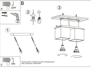 Miniaturka 20 - Instrukcja montażu podwójnej lampy sufitowej LED