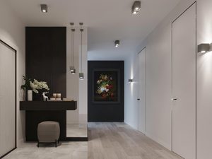 Miniaturka 11 - Plafony szare minimalistyczne w przedpokoju