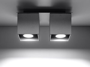 Miniaturka 9 - Czarna lampa sufitowa LED z dwoma oprawami do nowoczesnego wnętrza