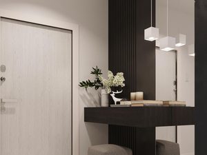 Miniaturka 16 - Minimalistyczny biały plafon w przedpokoju