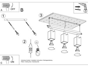 Miniaturka 19 - Rysunek techniczny systemu oświetleniowego LED z szyną i reflektorami
