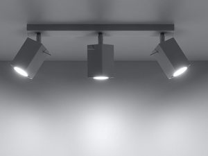 Miniaturka 2 - Szare reflektory LED na czarnym szynoprzewodzie do nowoczesnego salonu