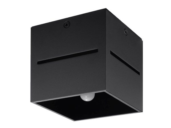 Nowoczesny czarny plafon LED z dekoracyjną szczeliną