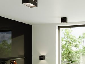 Miniaturka 5 - Czarny kinkiet LED z podświetleniem w stylu nowoczesnym