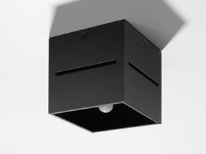 Miniaturka 1 - Czarny sufitowy kinkiet LED z podłużnym otworem świetlnym