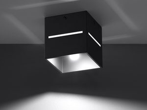 Miniaturka 2 - Czarny kinkiet LED z podświetleniem w stylu nowoczesnym