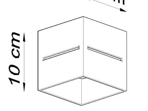 Miniaturka 19 - Rysunek techniczny kinkietu LED 10x10 cm do sufitu lub ściany