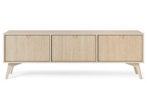 Miniaturka 5 - Szafka RTV z frontami w kolorze dębu i subtelnym korpusem