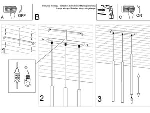 Miniaturka 12 - Instrukcja montażu lampy pionowej z oznaczeniami na suficie