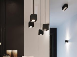 Miniaturka 9 - Wiszące lampy LED w czerni i bieli w nowoczesnym przedpokoju