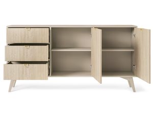 Miniaturka 7 - Komoda z otwartą szafką i trzema szufladami w dekorze drewna