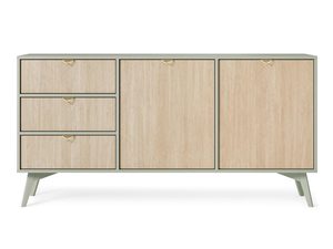 Miniaturka 17 - Nowoczesna komoda z trzema szufladami i drzwiami w kolorze dębu