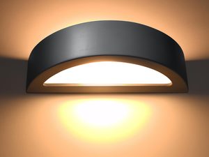 Miniaturka 8 - Czarny obły kinkiet LED z jednolitym strumieniem światła