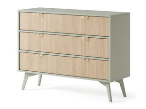 Miniaturka 1 - Nowoczesna komoda z trzema szufladami i ramą w stylu oliwkowym