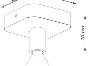 Miniaturka 7 - Rysunek techniczny plafonu LED o wymiarach 10×13 cm