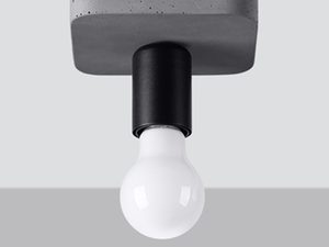 Miniaturka 1 - Nowoczesna lampa sufitowa LED z czarno-białą żarówką kulistą
