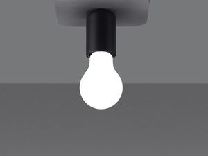 Miniaturka 2 - Betonowy plafon LED z jedną żarówką kulistą w stylu minimalistycznym