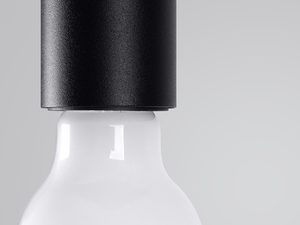 Miniaturka 3 - Czarna cylindryczna oprawa z żarówką do sufitów nowoczesnych