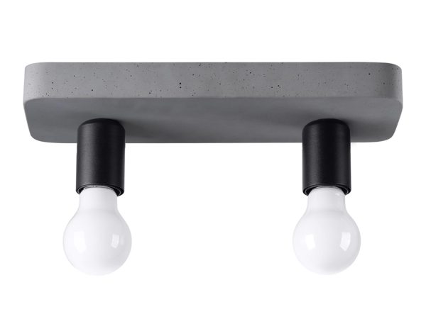 Lampa sufitowa z dwoma białymi żarówkami w stylu loftowym do salonu