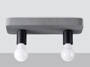 Miniaturka 1 - Lampa sufitowa z dwoma białymi żarówkami w stylu loftowym