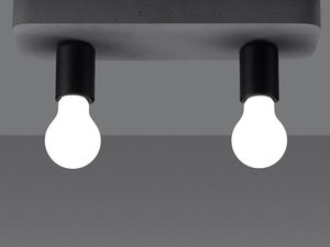 Miniaturka 2 - Betonowy plafon LED z dwoma oprawami do wnętrz industrialnych