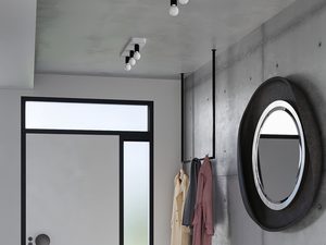 Miniaturka 4 - Oświetlenie sufitu z czarno-białymi lampami w stylu industrialnym