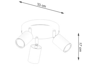 Miniaturka 11 - Schemat lampy sufitowej z trzema reflektorami