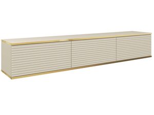 Miniaturka 2 - Beżowa szafka RTV w nowoczesnym stylu z ozdobnym ryflowaniem