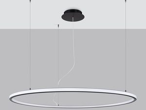 Miniaturka 2 - Widok od dołu na zawieszoną lampę LED z okrągłą podstawą
