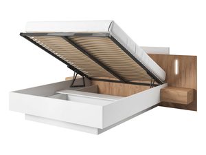 Miniaturka 6 - Łóżko z pojemnikiem na pościel i drewnianym zagłówkiem