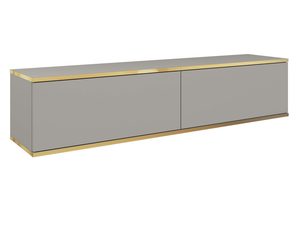 Miniaturka 4 - Szara szafka RTV z listwami złotymi