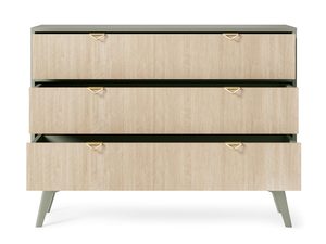 Miniaturka 2 - Komoda z trzema szufladami w stylu retro w oliwkowej ramie