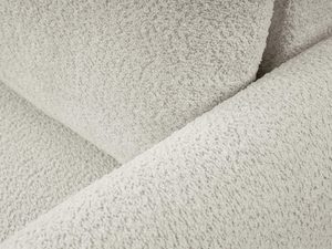 Miniaturka 6 - Detal tapicerki kremowego narożnika, miękka tkanina boucle