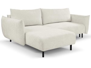 Miniaturka 2 - Kremowy narożnik modułowy z głębokim siedziskiem, komfortowy styl