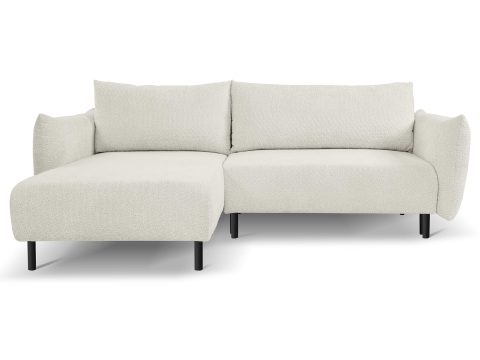 Kremowy narożnik modułowy z niskim oparciem, styl skandynawski