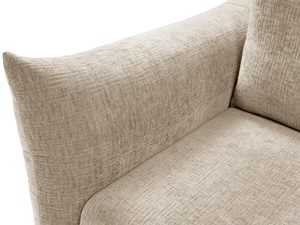 Miniaturka 7 - Beżowa sofa tapicerowana z szerokim siedziskiem i miękkimi poduszkami