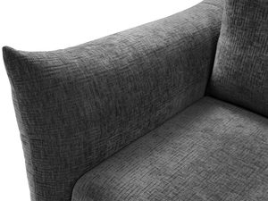 Miniaturka 24 - Antracytowa sofa tapicerowana z szerokim siedziskiem i cienkimi nóżkami